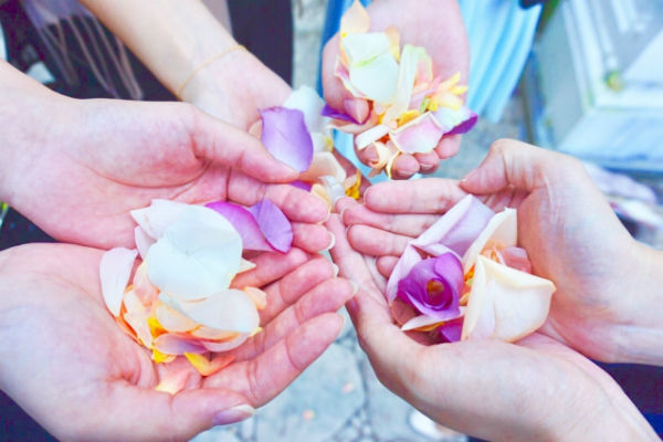 フラワーシャワーで結婚を祝福 生花にする 造花にする 家族挙式のウエディング知恵袋