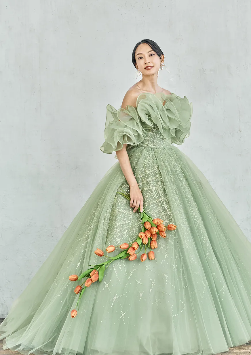 家族挙式のウェディングドレス